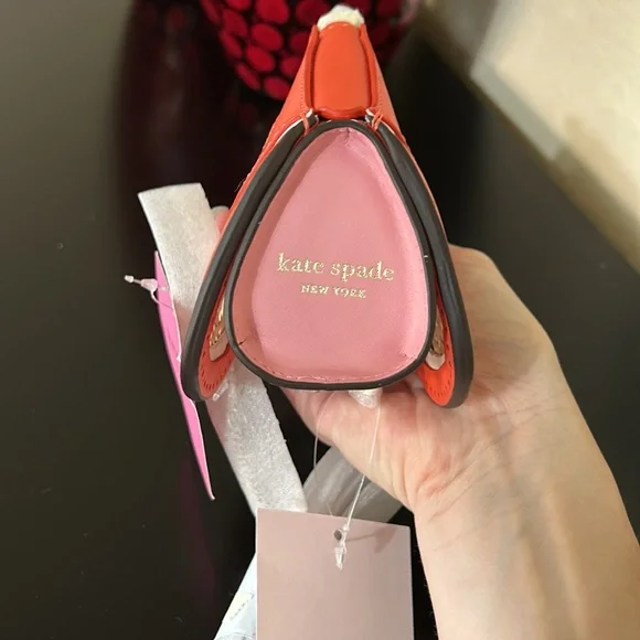 Kate Spade NWT Wing It Wicker Butterfly Coin Purse On A Chain - Picture 10 of 11